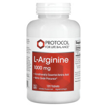 Protocole pour l'Équilibre de Vie, L-Arginine, 1 000 mg, 120 Comprimés