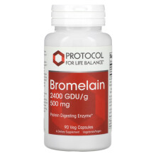 Protocole pour l'Équilibre de Vie, Bromélaïne, 2400 GDU/g, 500 mg, 90 Gélules Végétales