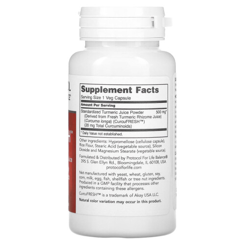 Protocol for Life Balance, CurcuFRESH, 60 Vegi-Kapseln 1