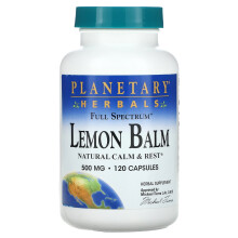 Planetary Herbals, Vollspektrum Zitronenmelisse, 500 mg, 120 Kapseln (250 mg pro Kapsel)