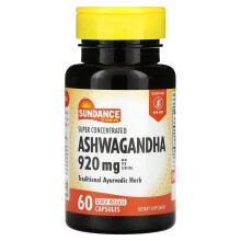Sundance Vitamins, Super Konzentriertes Ashwagandha, 920 mg, 60 Schnellfreisetzungskapseln (460 mg pro Kapsel)
