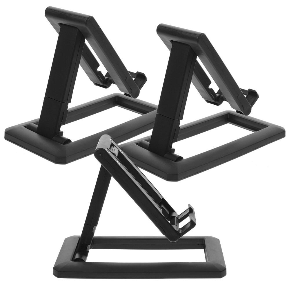 3Pcs Folding Desktop Phone Holders Plastic Adjustable Stand Black 3053724226338