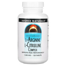 Source Naturals, Complexe L-Arginine L-Citrulline, 1 000 mg, 120 comprimés