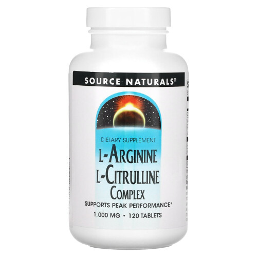 Source Naturals, Complexe L-Arginine L-Citrulline, 1 000 mg, 120 comprimés