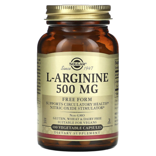 Solgar Solgar, L-Arginine, 500 mg, 100 Vegetable Capsules