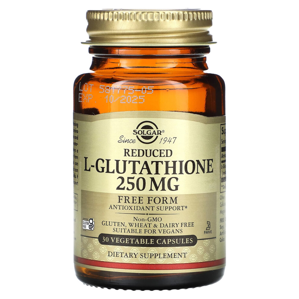 Solgar , Reduced L-Glutathione, 250 Mg, 30 Vegetable Capsules