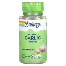 Solaray, Echte Kräuter, Knoblauch, 500 mg, 100 VegKaps