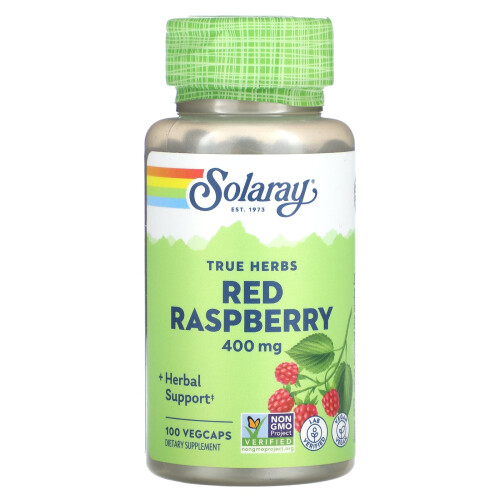 Solaray, Echte Kräuter, Himbeere, 400 mg, 100 VegKaps