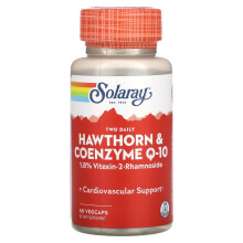 Solaray, Zwei Täglich Weißdorn & Coenzym Q-10, 60 VegKaps