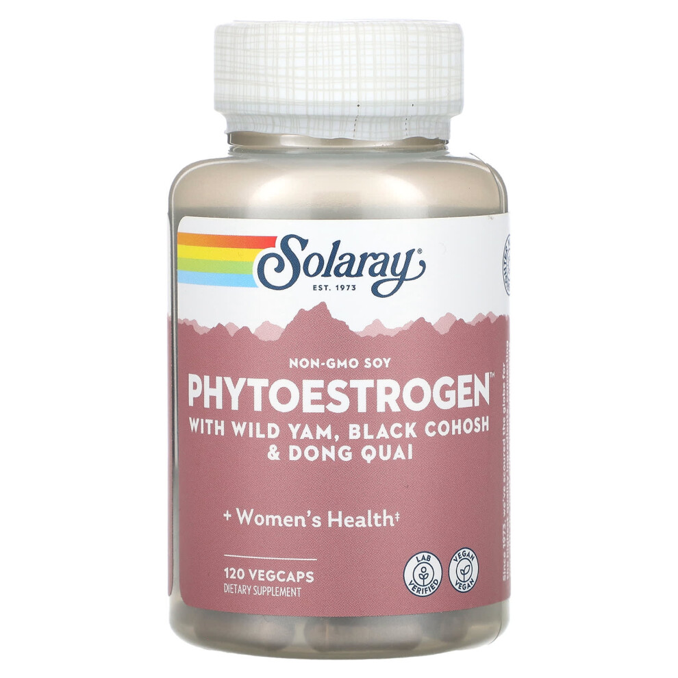 Solaray Black Phytoestrogen With Wild Yam, Cohosh & Dong Quai, 120 Vegcaps