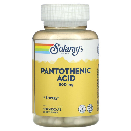 Solaray, Pantothensäure, 500 mg, 100 VegCaps