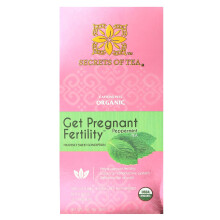 Secrets of Tea, Thé Organique Fertilité Tomber Enceinte, Menthe Poivrée, Sans Caféine, 20 Sachets de Thé, 1,41 oz (40 g)
