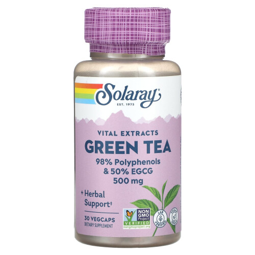 Solaray, Vital Extrakte, Grüner Tee, 500 mg, 30 VegCaps
