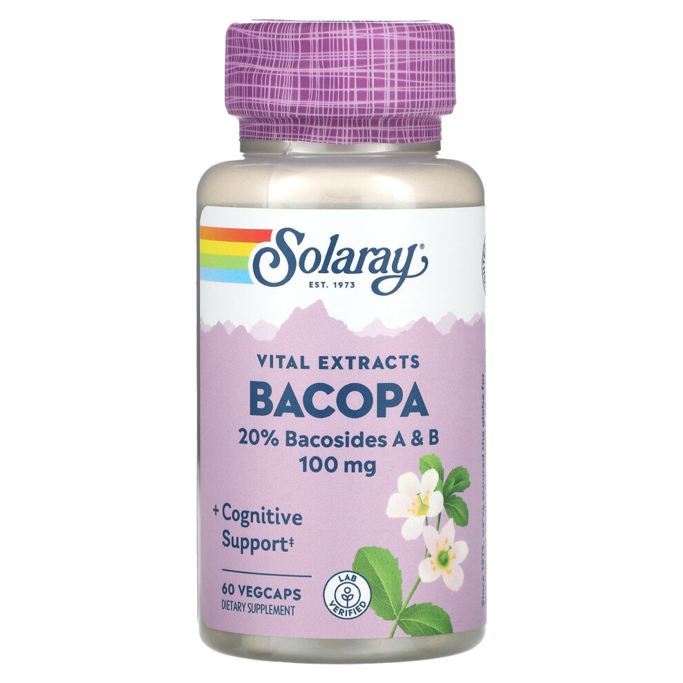 Solaray , Vital Extracts, Bacopa, 100 Mg, 60 Vegcaps
