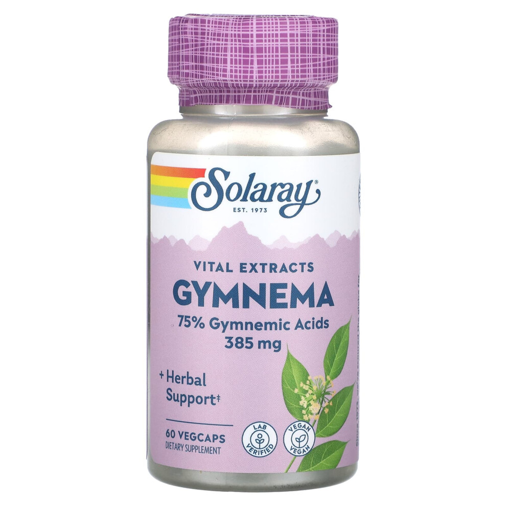 Solaray , Gymnema, Vital Extracts, 385 Mg, 60 Vegcaps