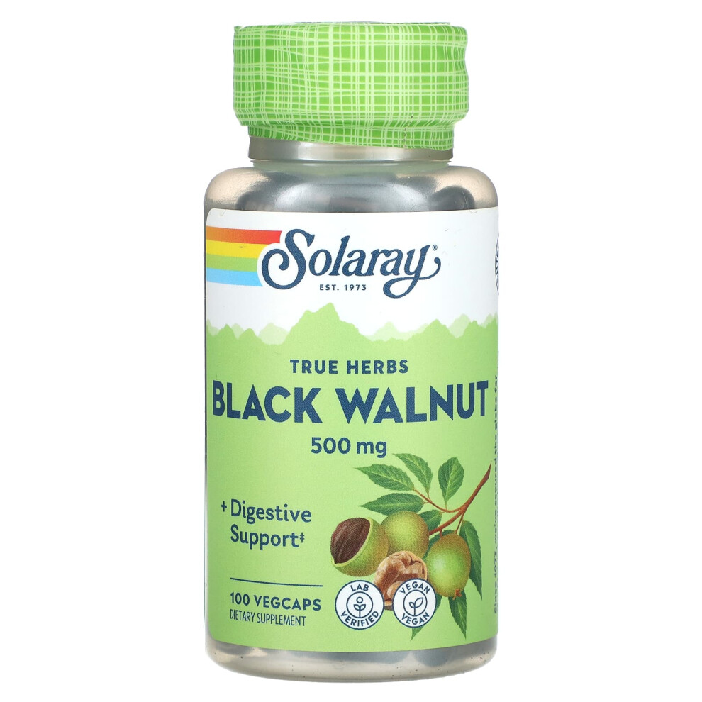Solaray Black True Herbs, Walnut 500 Mg 100 Vegcaps