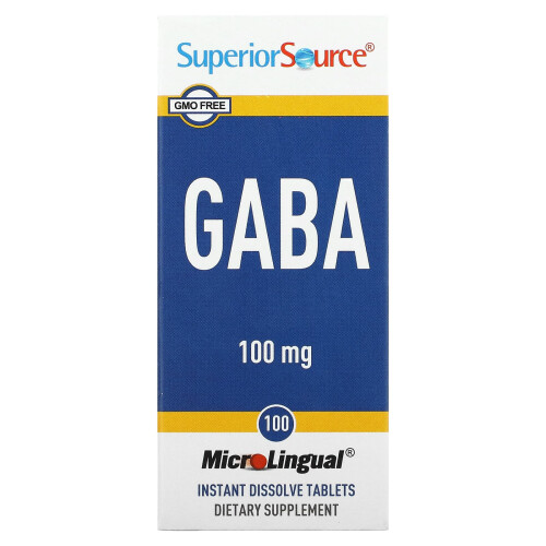 Superior Source, GABA, 100 mg, 100 MikroLingual Sofort Schmelztabletten