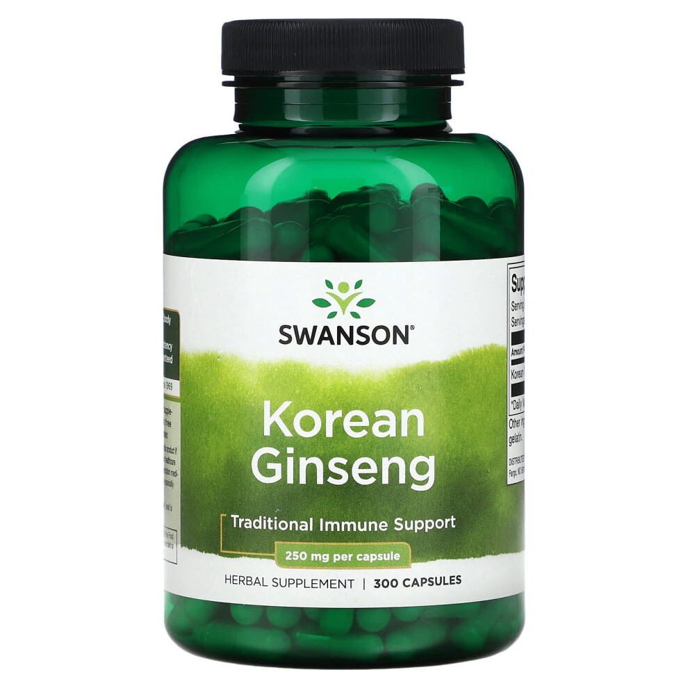 Swanson , Korean Ginseng, 250 Mg, 300 Capsules
