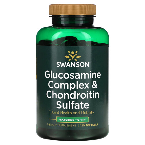 Swanson, Complexe de Glucosamine et Sulfate de Chondroïtine, 120 Softgels