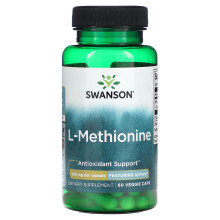 Swanson, L-Méthionine, avec AjiPure, 500 mg, 60 Capsules Végétales