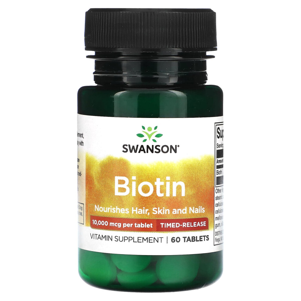 Swanson , Biotin, Time-Release, 10,000 Mcg, 60 Tablets