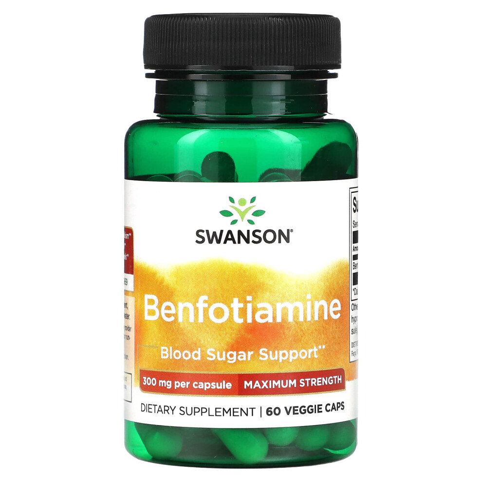 Swanson , Benfotiamine, Maximum Strength, 300 Mg, 60 Veggie Caps