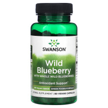 Swanson, Wilde Blaubeere mit ganzen wilden Blaubeeren, 250 mg, 90 Veggie-Kapseln