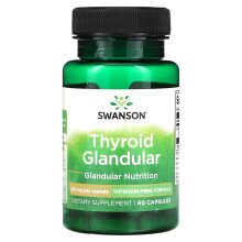 Swanson, Schilddrüsenglandulär, 200 mg, 60 Kapseln