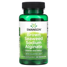 Swanson, Alginate de Sodium d'Algues Brunes avec Feuille de Coriandre, 60 Gélules Végétales