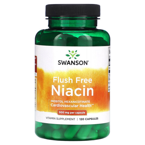 Swanson, Flush-freies Niacin, 500 mg, 120 Kapseln