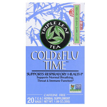Triple Leaf Tea, Tisane Herbes Froid et Grippe, Sans Caféine, 20 Sachets, 1,06 oz (30 g)