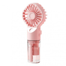 (Pink)Mini Portable Fan Summer Cooling Portable Humidifier Spray Fan for Office