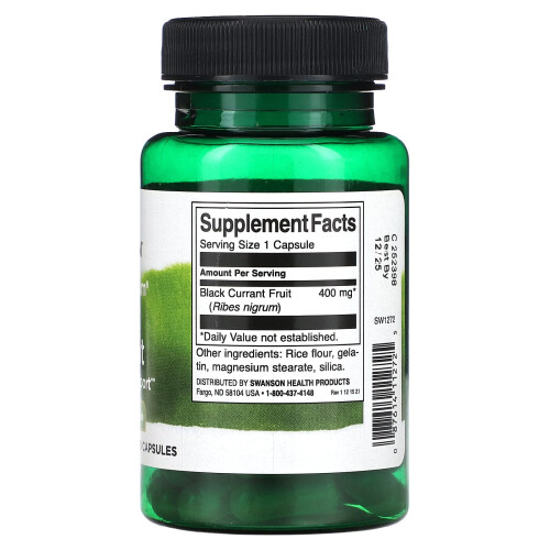 Swanson, Cassis Plein Spectre, 400 mg, 60 Gélules 1