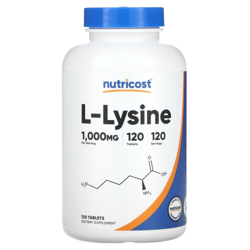 Nutricost, L-Lysine, 1 000 mg, 120 comprimés