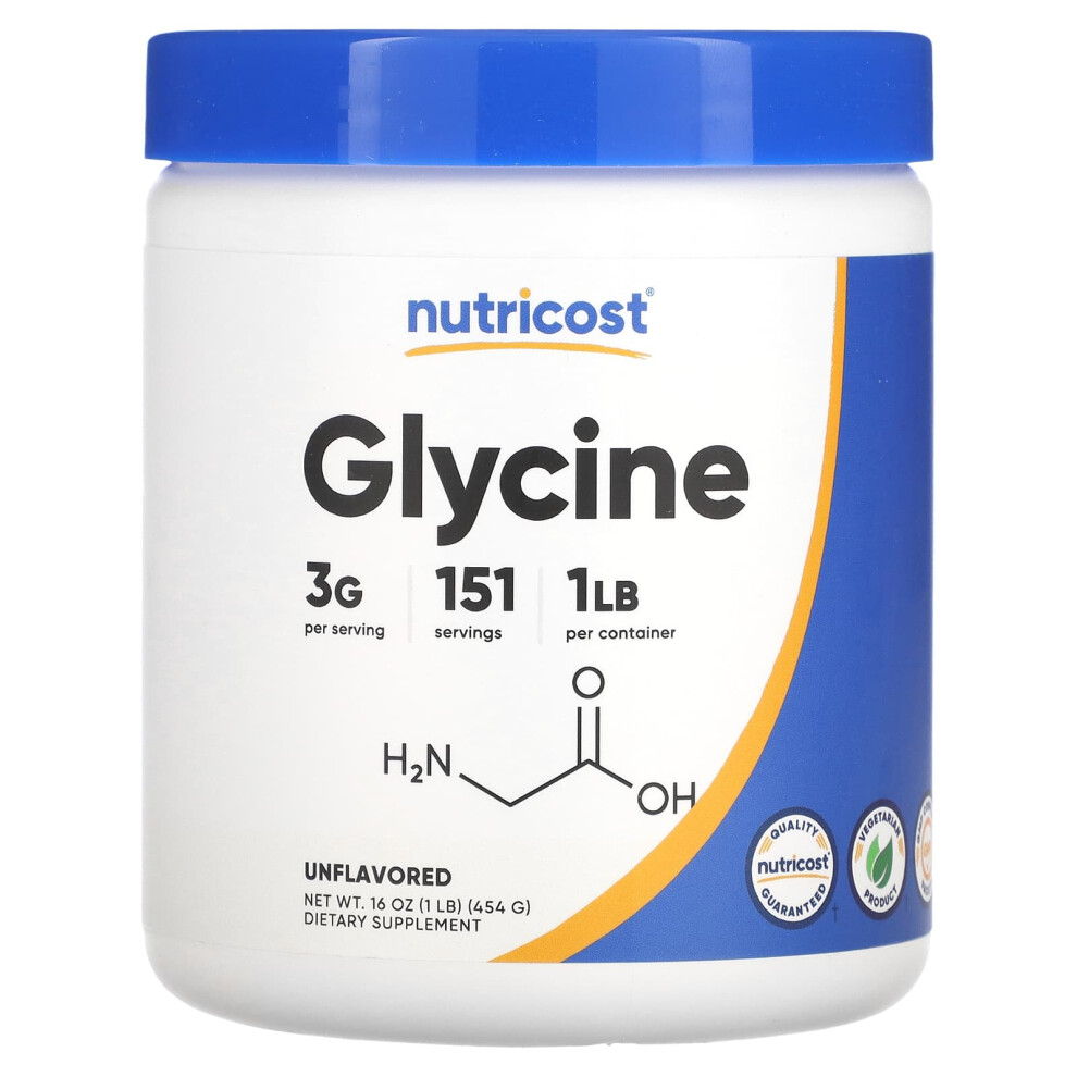 Nutricost , Glycine, Unflavored, 16 Oz (454 G)