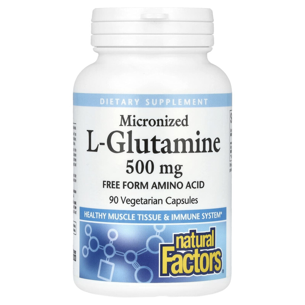 Natural Factors , Micronized L-Glutamine, 500 Mg, 90 Vegetarian Capsules