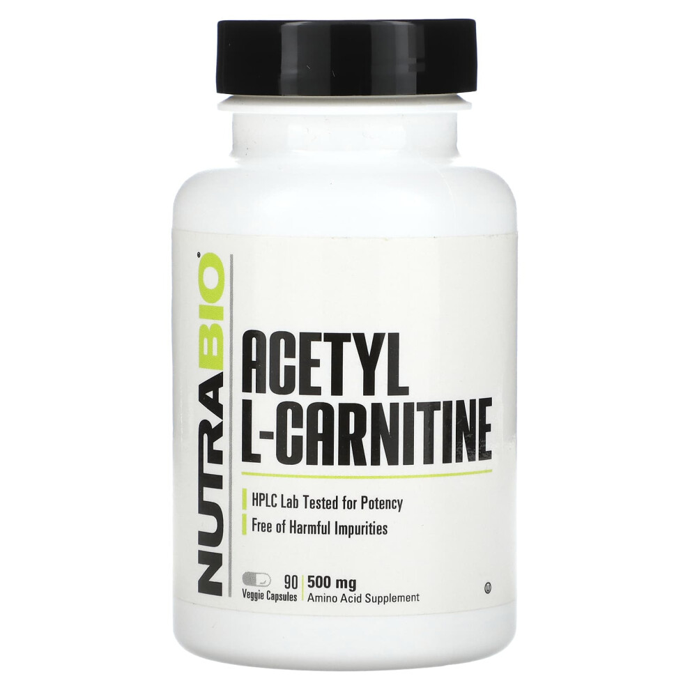 Nutrabio , Acetyl L-Carnitine, 500 Mg, 90 Veggie Capsules