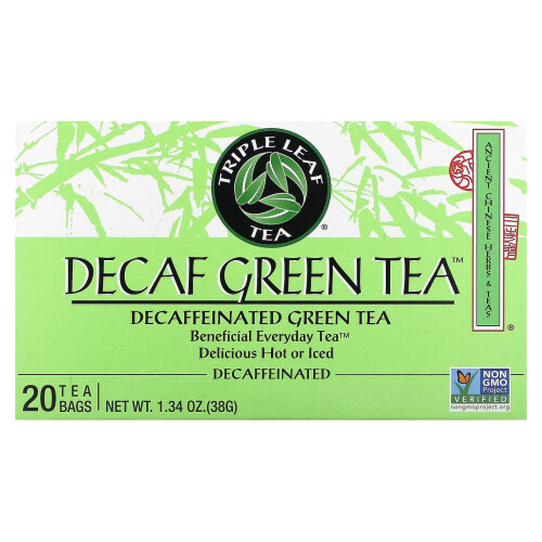 Triple Leaf Tea, Entkoffeinierter Grüner Tee, 20 Teebeutel, 1,34 oz (38 g)