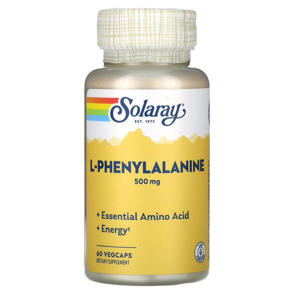 Solaray , L-Phenylalanine, 500 Mg, 60 Vegcaps