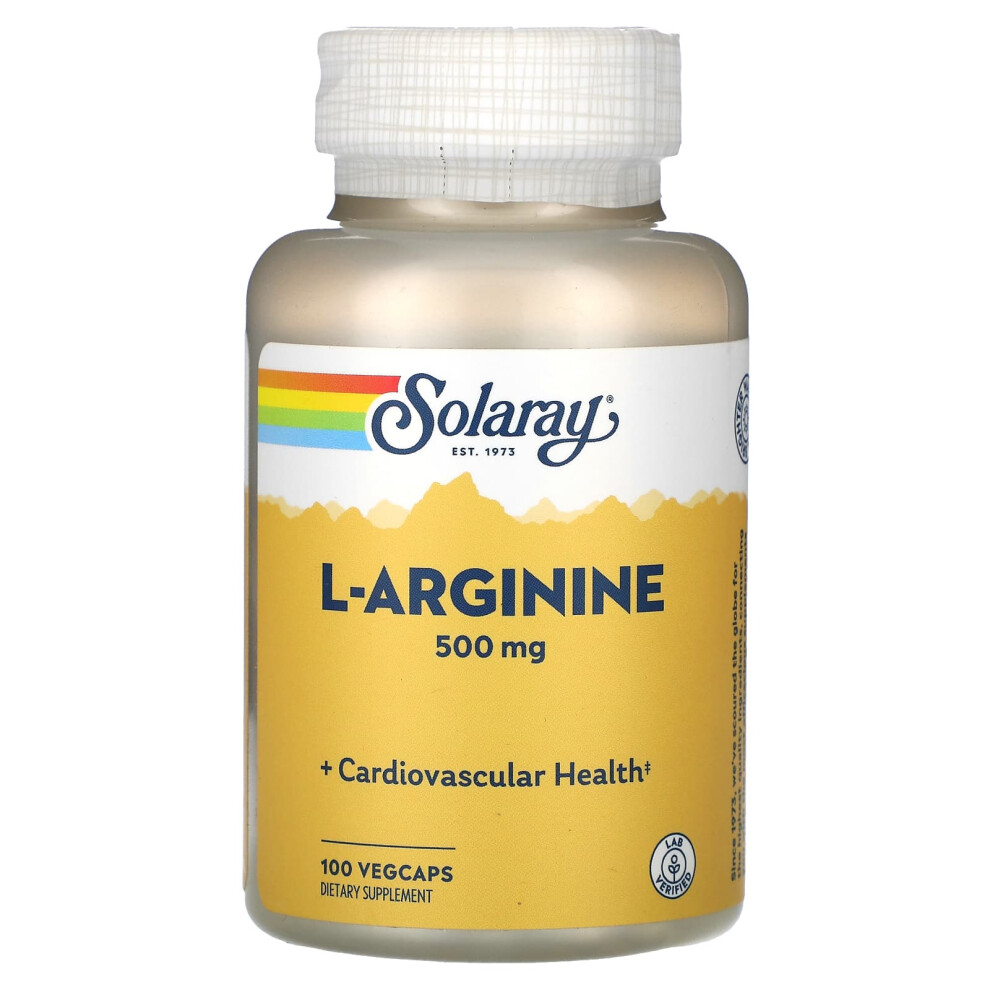 Solaray , L-Arginine 500 Mg, 100 Vegcaps