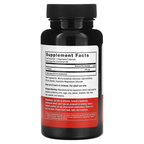 Force Factor, L-Theanine, Extra Strength , 200 mg , 60 Vegetarian Capsules 1