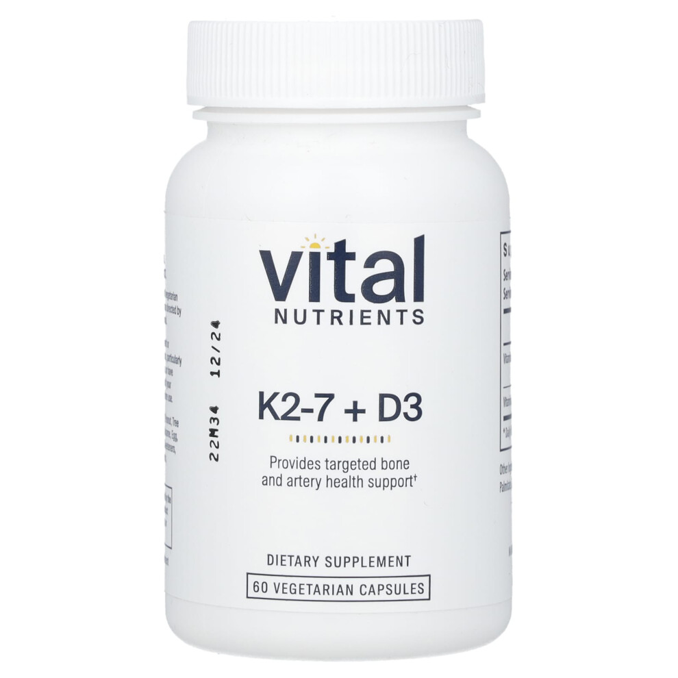Vital Nutrients , K2-7 + D3, 60 Vegetarian Capsules