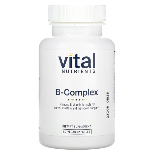 Vital Nutrients Vital Nutrients, Complexe B, 60 Gélules Végétaliennes