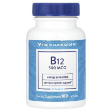 The Vitamin Shoppe, B12, 500 mcg, 100 Gélules