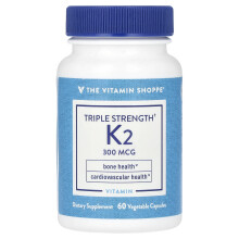 The Vitamin Shoppe, Dreifache Stärke Vitamin K2, 300 mcg, 60 pflanzliche Kapseln