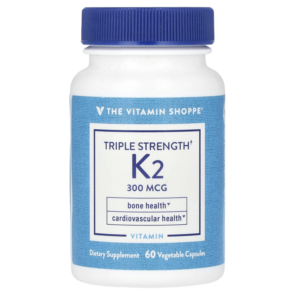 The Vitamin Shoppe , Triple Strength Vitamin K2, 300 Mcg, 60 Vegetable Capsules
