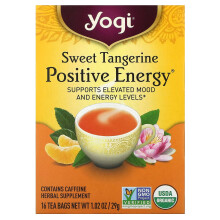 Yogi Tea, Énergie Positive, Mandarine Douce, 16 Sachets de Thé, 1,02 oz (29 g)