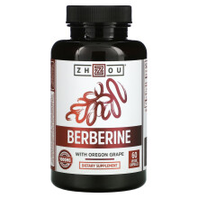 Zhou Nutrition, Berberin mit Mahonie, 1.000 mg, 60 pflanzliche Kapseln (500 mg pro Kapsel)