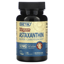 Deva, Veganes Astaxanthin Super Carotenoid, 12 mg, 30 Vegane Kapseln