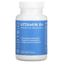 BodyBio, Vitamin B+, 90 Nicht-GVO-Kapseln